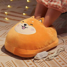 (A02 Shiba Inu) Winter Electric Warm Pad Plug Type Foot Warmer Feet Heated Mat Shoes Heater Soft Plush Heating Pad Warmer Cushion Massage