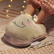 (A04 Elephant) Winter Electric Warm Pad Plug Type Foot Warmer Feet Heated Mat Shoes Heater Soft Plush Heating Pad Warmer Cushion Massage