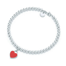 (Red heart bracelet) s925 sterling silver plated bracelet for women, enamel red heart T family bracelet, red prayer beads, silver red heart bracelet and jewelry