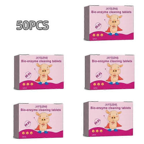 50pcs Bioenzyme Explosive Salt Effervescent Tablets Cleaner Sheet Water Soluble Cleaning Sheet
