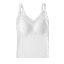 (M, White) Underwear Suspenders Vest Inner Chest Pad  Anti-Exposure Integrated All-Matching Breathable
