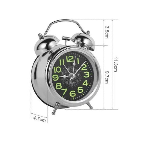 Super Loud Double Bell Alarm Clock with Night Light Bedside Home Decor 2