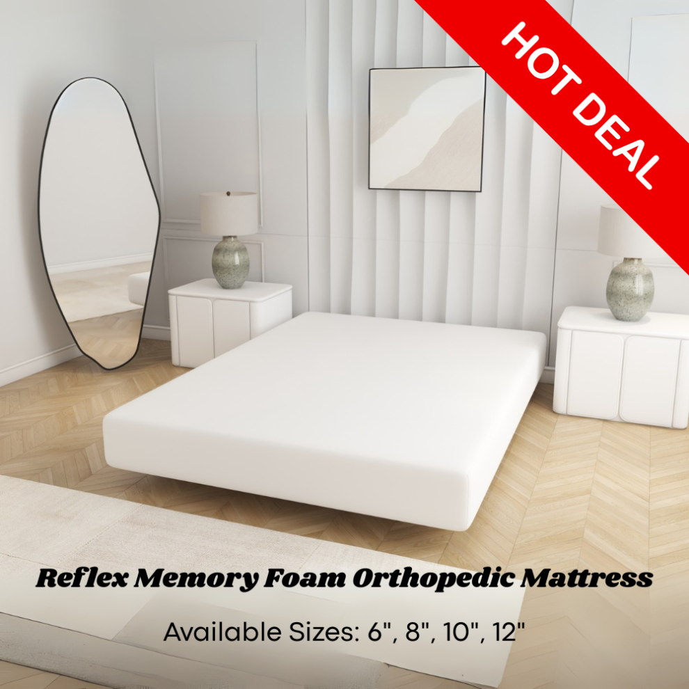 (Super King 6ft, 6"(1" Memory 5" Reflex)) Luxury Orthopedic Memory Foam Mattress + Reflex Foam Double Bed Mattress-image-OPC-PHMJ8XZ-NEW