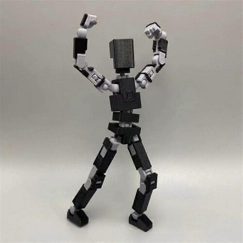 (black)Multi-jointed Movable Robot 3d Printed Mannequin Toyslucky 13 Dummy Action