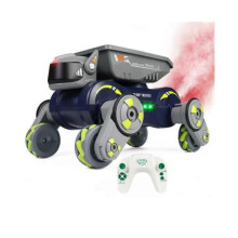 (1pc remote control, green Robot dog) Multifunctional Stunt Mechanical Dog Car Toy, 6WD Gesture Sensing Remote Control