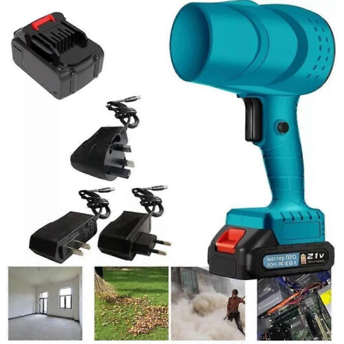(EU Plug, red) Cordless Leaf Blower,Compressed Duster 21v Air Blower Cleaning 180000rpm 2