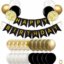 22kpl Syntymäpäiväkoristeet Miesten Naisten Syntymäpäivä Ilmapallo Garland Kit Happy Birthday Banner