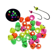Bimoo UV-Farbe Auge Messing Kegel Kopf Perlen Woolly Buggers Streamer Nymphen Forelle Salzwasser Angeln