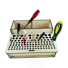 Handarbeitswerkzeughalterbox 103 Löcher Organizer Holzgestell für Lederhandwerksstanzen Ständer Schnitzwerkzeuge