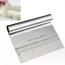 Edelstahl Teig Gebäck Schaber Pizza Cutter Chopper mit Mess Skala Mehrzweck Kuchen Brot