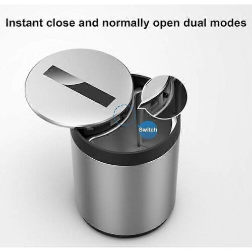 (Silver) Smart Car Garbage Cans with Lid Smell Proof, Small Car Ashtray with Slide Lids 1