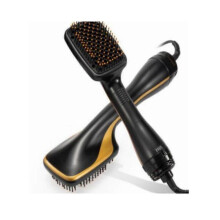 (UK Plug, yellow) Comfort Comb Multi Hair Dryer, 2 in 1 Hair Dryer Brush & Straightener Brush