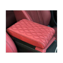 (Wave Pattern, Burgundy) Optimismk Sponge Car Armrest Box Pad Universal Style, Memory Cotton Car Armrest