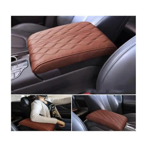 (Wave Pattern, Cayenne) Optimismk Sponge Car Armrest Box Pad Universal Style, Memory Cotton Car Armrest