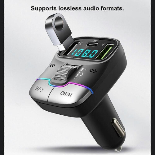Car Bluetooth5.3 FM Transmitter Wireless USB PD Adapter MP3 Player Quick Charger 1