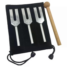 Engel Stimmgabel Set - 4096 Hz 4160 Hz 4225 Hz - Therapeutisches Instrumentenset mit Holzschlag und