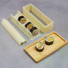 3 teile/satz Sushi Maker Ausrüstung Kit Kunststoff Kimbap Sushi Rollen Form Runde Quadratische Herz-förmigen