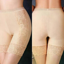 Plus Size Sicherheitsshorts Damen Nahtlose Unterrock-Boxer für Frauen Sexy Spitze Anti-Chafing-Höschen