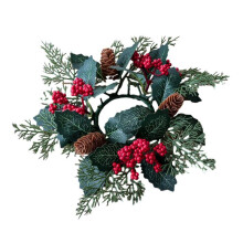 Berries Candle Garland Rings 11.02'' Pillar Candle Rings for Bar Wedding red