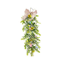 Easter Swag Easter Egg Flower Wreath Spring Garland Easter Decoration for Front Door Farmhouse Party Celebration Easter Gifts
