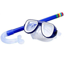 (As show, One size) Kids Children Snorkeling Set Scuba Diving Mask Swimming Goggles Dry Snorkel Goggles Tube Equipment Non-Toxic Diving Equipment 3-8 Years OldBlue)