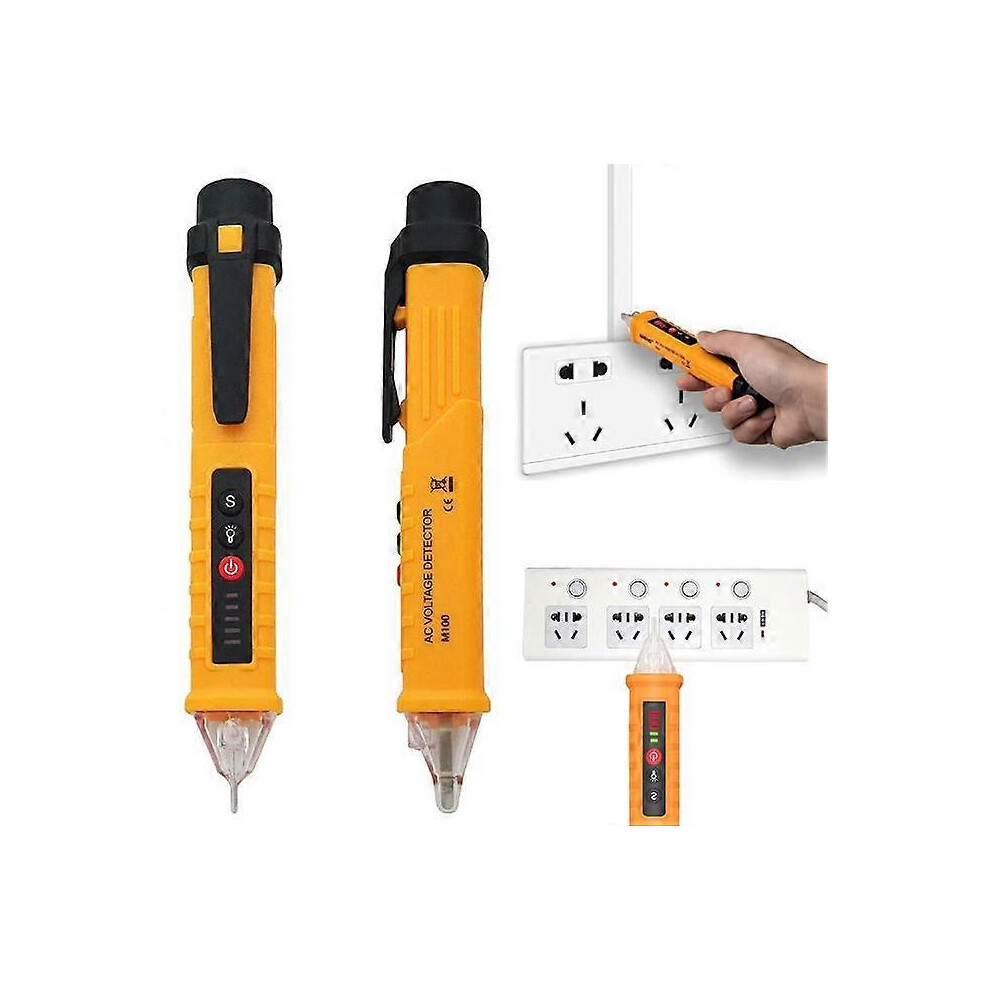 (As Show, One Size) Non-Contact Voltage Tester, Led Flashlight, Audible Alarm, Ac Voltage Detector Pen, 60V - 1000V Test Range For Judging Live/Null W 4632228917486