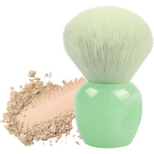 (As show, One size) Green Powder Makeup Brush, Blush Brush, Large Face Brush for Loose or Pressed Powder, Bronzer Brush with Plush Fibers