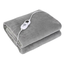 (As show, One size) Usb Heated Shawl Electric Winter Warm Plush Heating Blanket For Car Office Home grey