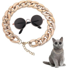 (As show, One size) Cat Sunglasses, Cat UV Protection Classic Retro Sunglasses for Small Dogs Round Sunglasses for Dolls Party Cosplay Costume Photo Props