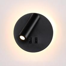 Wall Lamp LED Wall Lamp Round Bedside Wall Lamp Bedroom Bedside Reading Wall Lamp Wall Lamp Bedroom Decorative Lighting Fixture - Dark
