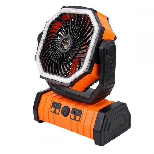 20000mAh Battery Fan Rechargeable with Hook Bright LED Light Remote Control Timer Auto Oscillation