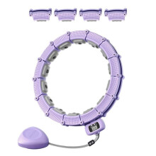 (27cmx27cmx7cm, Purple for 90KG) Fitness Hoop Exercise Ring with Counter Adjustable Fit Hoop for Women Indoor Green for 90KG