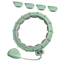 (27cmx27cmx7cm, Green for 90KG) Fitness Hoop Exercise Ring with Counter Adjustable Fit Hoop for Women Indoor Green for 90KG