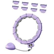 (27cmx27cmx7cm, Purple for 110KG) Fitness Hoop Exercise Ring with Counter Adjustable Fit Hoop for Women Indoor Green for 90KG