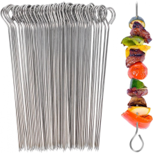 UCEC 50x Schaschlikspieße Metall, Schaschlikspieße Metall 20cm, Edelstahl, zum Grillen und Barbecue