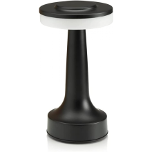 Schwarze, wiederaufladbare, kabellose LED-Tischlampe mit Touch-Steuerung – perfekt für Nachttische, Hotels und Restaurants