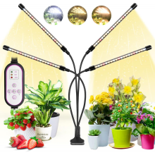 Wachstumslichter für Zimmerpflanzen, 80 LEDs, 4 Köpfe, Vollspektrum, rotes und blaues Pflanzenlicht mit Clip, Wachstumslampe mit 10 Dimmstuf
