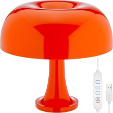 Pilz-Tischlampe für die Nacht, orangefarbene Vintage-Lampe, USB-LED-Nachtlicht für Schlafzimmer und Wohnzimmer mit 3-farbiger Beleuchtung un