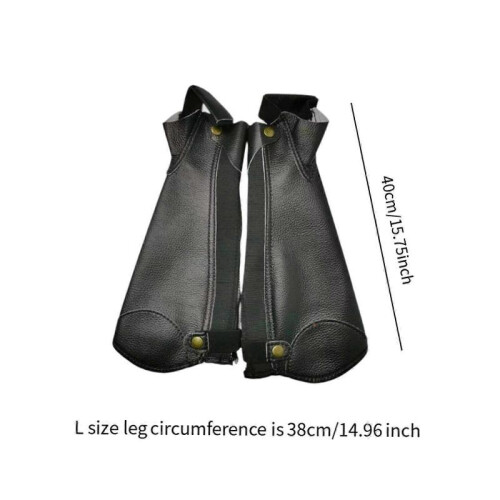 (L,Black)Equestrian Boot Tops Protector Equestrian Half Chaps Horse Riding Boot Cover S 1