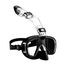Diving Mask Anti Fog with Nose Cover Swimming Mask Scuba Diving Mask and Snorkel Black L