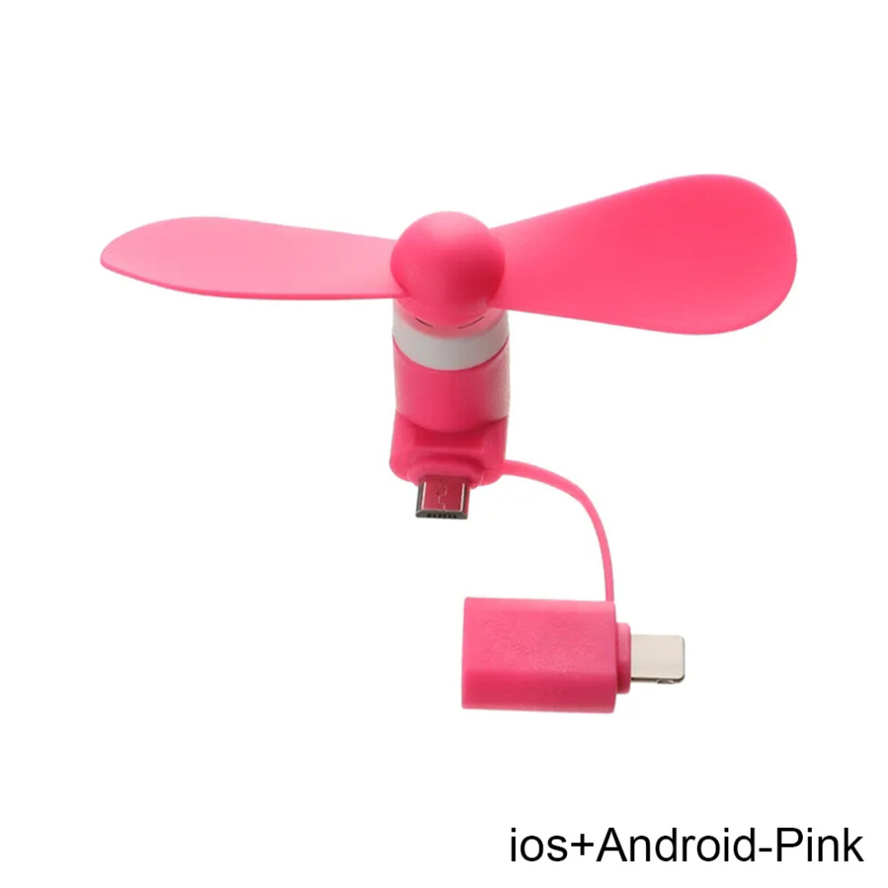 Photos - Other for Mobile  Mini USB Fan Flexible Cooling hand Fan portable Fans Summer Cool laptop Desktop Cell Phone Cooler 2 in 1(Pink-ios Android)