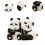 2 Pieces Cute Panda Bookends Decoration Home Office Desk Decorative Bookends 3