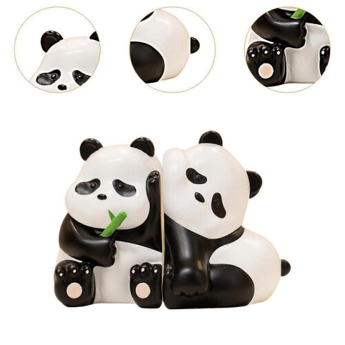2 Pieces Cute Panda Bookends Decoration Home Office Desk Decorative Bookends 2