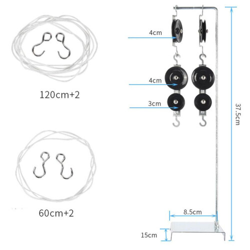 Physics Pulley Set Portable with Base Pulleys Block for Home School Students 1