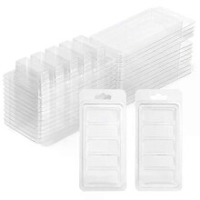 50 Pcs Wachs Schmelzen Container 5-Hohlraum Wachs Schmelzen Clamshell Formen Klar Leere Kunststoff Wachs