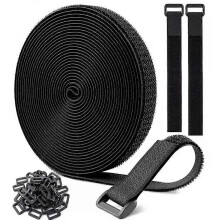 2 meter Haken Und Schleife Integrierte Befestigungs Band Kabelbinder Starke Klebrige Nylon Reverse Schnalle