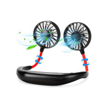 (black) Wearable Neckband Fans USB Rechargeable Leafless Mini Neck Fan Air Conditioner Cool Portable Bladeless Hanging Fans