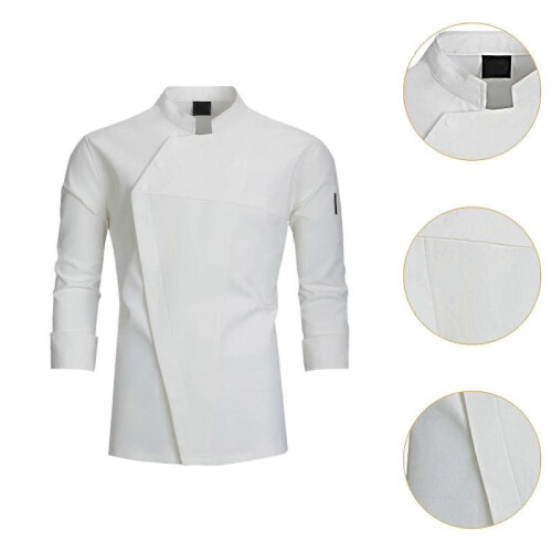 (XXL, White) Chef Coat Lightweight Chef Work Clothes Chef Jacket for Bakery Hotel Kitchen M 2