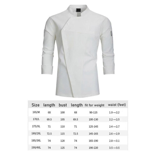 (XXL, White) Chef Coat Lightweight Chef Work Clothes Chef Jacket for Bakery Hotel Kitchen M 1