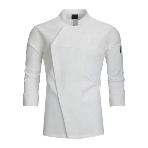 (L,White)Chef Coat Lightweight Chef Work Clothes Chef Jacket for Bakery Hotel Kitchen M